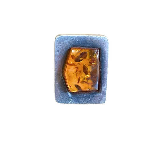 Brilliant Vintage Amber Sterling Statement Ring - Picture 5 of 7